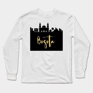 BOGOTA COLOMBIA DESIGNER SILHOUETTE SKYLINE ART Long Sleeve T-Shirt